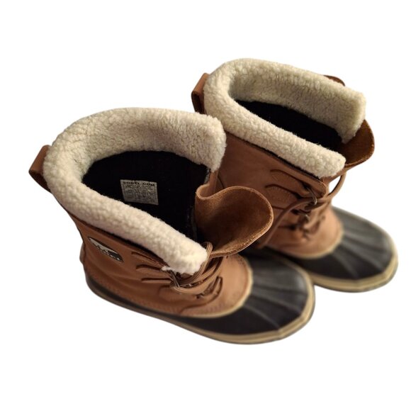 Sorel Caribou Womens Beige/Tan Waterproof Rubber Sole Winter Boots Laced Sz 8.5 - Picture 6 of 11